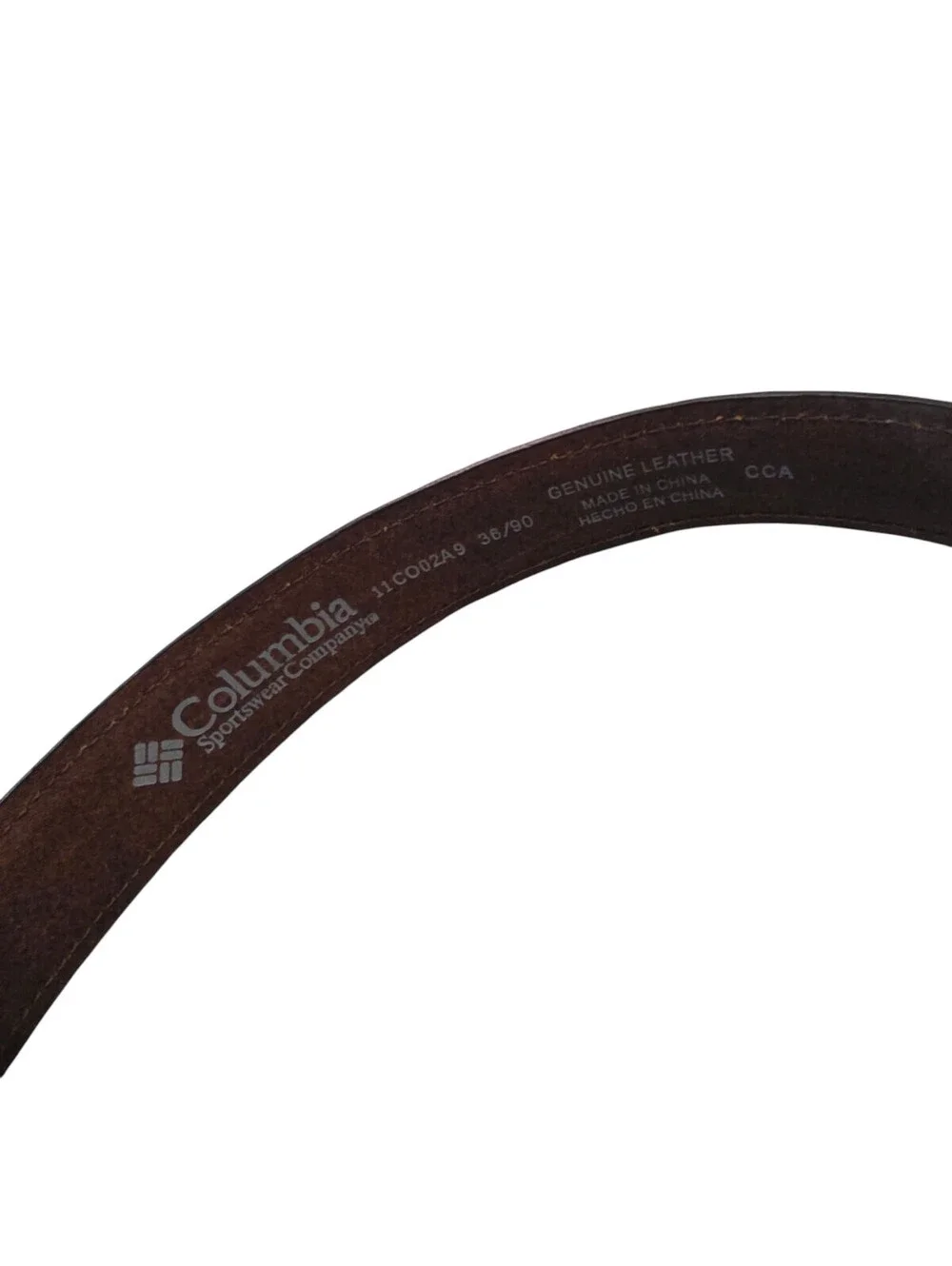 Columbia Sportswear Mens Sz 36 Thick Stitch Brown Leather Belt